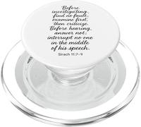 Prima di indagare sulla Scrittura Siracide 11 7 9 Versetto della Bibbia Dio PopSockets PopGrip per MagSafe