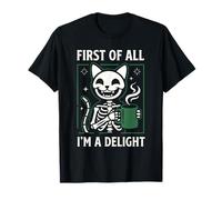 Prima di Tutto I'm A Delight Cat Halloween Coffee Spooky Maglietta