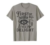 Prima di Tutto I'm A Delight Raccoon Lover Funny Meme GenZ Pun Maglietta