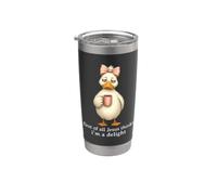 Prima di tutto Jesus Thinks I'm A Delight Duck Coffee Meme Bicchiere termico in acciaio inox doppia parete
