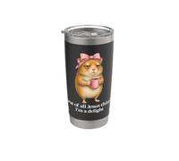 Prima di tutto Jesus Thinks I'm A Delight Hamster Coffee Meme Bicchiere termico in acciaio inox doppia parete