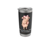 Prima di tutto Jesus Thinks I'm A Delight Pig Coffee Meme Bicchiere termico in acciaio inox doppia parete