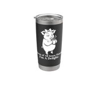 Prima di tutto Jesus Thinks I'm A Delight Pig Coffee Meme Bicchiere termico in acciaio inox doppia parete