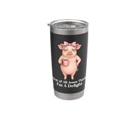 Prima di tutto Jesus Thinks I'm A Delight Pig Coffee Meme Bicchiere termico in acciaio inox doppia parete