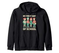 Prima elementare Il mio primo giorno di scuola Cute Kids ABCD School Felpa con Cappuccio