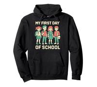 Prima elementare Il mio primo giorno di scuola Cute Kids ABCD School Felpa con Cappuccio