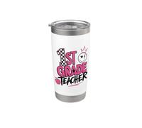 Prima elementare insegnante torna a scuola Retro Punk Scacchiera Bicchiere termico in acciaio inox doppia parete