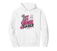 Prima elementare Insegnante Torna a Scuola Retro Punk Scacchiera Felpa con Cappuccio