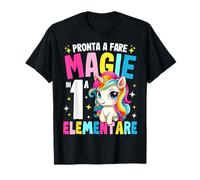 Prima Elementare per Bambina Inizio Scuola Unicorno Maglietta