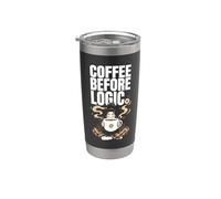 Prima il Caffè poi la Logica Divertente Bicchiere termico in acciaio inox doppia parete