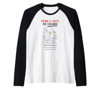 Prima Il caffè Poldo Espresso Italiano Divertente Maglia con Maniche Raglan