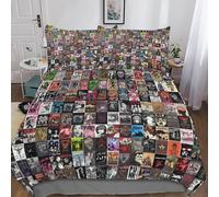 Prima il rock 3 Pezzi Copripiumino Motivo Per Bambini Adulto Set Biancheria Singolo,Matrimoniale Musica punk rock Copripiumino,Anti-acaro Con Chiusura A Cerniera Facile Da Pulire Double（200x200cm）