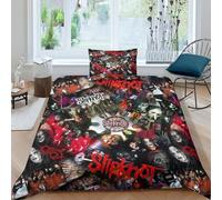 Prima il rock Set Copripiumino in Microfibra Morbida 2 Pezzi,Stampa 3D Motivo,Musica punk rock Copripiumino in Microfibra E Federe Cuscino,Chiusura Cerniera Per Ragazzi E Ragazze Single（135x200cm）