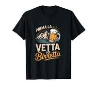Prima La Vetta Poi Birretta Design Divertente Maglietta