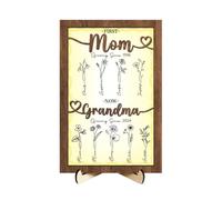 Prima Mamma Ora Nonna Cornice Personalizzata Con Fiori Del Mese Di Nascita In Legno Con LED Cornice In Legno Con Fiori Di Nascita Personalizzati Per Mamma Dai Bambini Nuovi Regali Per Nonna Prima