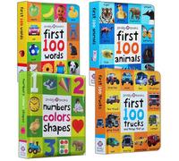 Prima serie di 100 libri: Prime 100 parole, Animali, Camion & Numeri Colori Forme - Apprendimento precoce prescolare per vocabolario, riconoscimento degli animali, veicoli & abilità matematiche BO387 