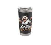 Prima Un Caffè, Poi Il Jiu-jitsu - Brazilian Jiu-jitsu Bicchiere termico in acciaio inox doppia parete