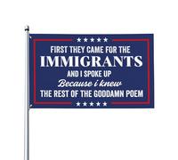 Prima vennero per gli immigrati, bandiera pro-immigrati, 3x5 piedi, cartello da giardino, striscione