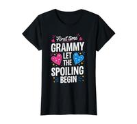 Prima Volta Grammy Lasciate Che Il Spoiling Begin Orgoglioso Nonna Maglietta con Stampa Grafica Economica, Donna, Nero, XS