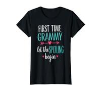Prima Volta Grammy Lasciate Che Il Spoiling Begin Orgoglioso Nonna Maglietta con Stampa Grafica Economica, Donna, Nero, XS