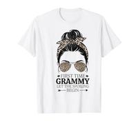Prima Volta Grammy Lasciate Che Il Spoiling Begin Orgoglioso Nonna Maglietta con Stampa Grafica Economica, Uomo, Bianco, S