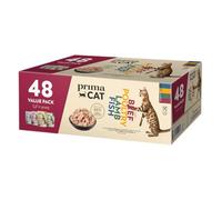 PrimaCat Cibo classico umido in salsa arrosto, cibo per gatti, pacchetto risparmio, 48 x 85 g
