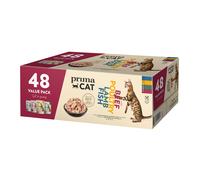PrimaCat Classic in Salsa 48 x 85 g - Mix Classic: 12x Manzo, 12x Pesce, 12x Agnello, 12x Pollame