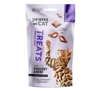 PrimaCat Crunchy Treats Skin & Coat con Pollame & Manzo Snack gatto - 40 g