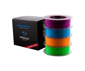 PrimaCreator EasyPrint PLA Value Pack Neon - 1,75 mm - 4 x 500 g (Total 2 kg) - blu neon, verde neon, arancione neon, viola fluo