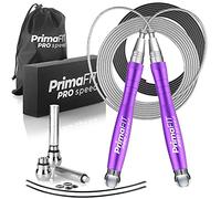 PrimaFIT Corda per Saltare Professionale Crossfit Boxe con Pesi Jump Rope | PRO Speed Corda da Saltare Pesante, corda da salto, Skipping Jumping Rope, 2x3m Cavi Regolabile, Cuscinetti a Sfera, Custodia