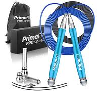 PrimaFIT Corda per Saltare Professionale Crossfit Boxe con Pesi Jump Rope | PRO Speed Corda da Saltare Pesante, corda da salto, Skipping Jumping Rope, 2x3m Cavi Regolabile, Cuscinetti a Sfera, Custodia