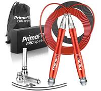 PrimaFIT Corda per Saltare Professionale Crossfit Boxe con Pesi Jump Rope | PRO Speed Corda da Saltare Pesante, corda da salto, Skipping Jumping Rope, 2x3m Cavi Regolabile, Cuscinetti a Sfera, Custodia