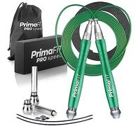 PrimaFIT Corda per Saltare Professionale Crossfit Boxe con Pesi Jump Rope | PRO Speed Corda da Saltare Pesante, corda da salto, Skipping Jumping Rope, 2x3m Cavi Regolabile, Cuscinetti a Sfera, Custodia