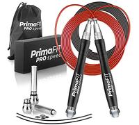 PrimaFIT Corda per Saltare Professionale Crossfit Boxe con Pesi Jump Rope | PRO Speed Corda da Saltare Pesante, corda da salto, Skipping Jumping Rope, 2x3m Cavi Regolabile, Cuscinetti a Sfera, Custodia