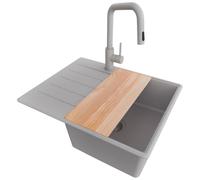 PRIMAGRAN Lavandino Angolare al Mobile 45cm + Rubinetto, 62x50cm