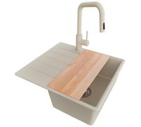 PRIMAGRAN Lavandino da Cucina al Mobile 40cm + Rubinetto, 55x50cm