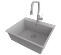 PRIMAGRAN Lavandino da Cucina al Mobile 60cm + Rubinetto, 58x50cm