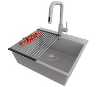 PRIMAGRAN Lavandino da Cucina al Mobile 60cm + Rubinetto, 58x50cm