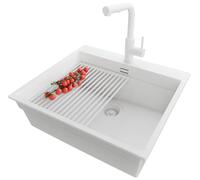 PRIMAGRAN Lavandino da Cucina al Mobile 60cm + Rubinetto, 58x53cm