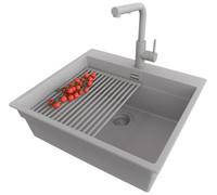 PRIMAGRAN Lavandino da Cucina al Mobile 60cm + Rubinetto, 58x53cm