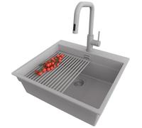 PRIMAGRAN Lavandino da Cucina al Mobile 60cm + Rubinetto, 58x53cm