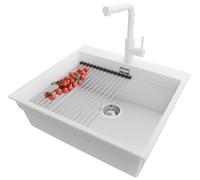 PRIMAGRAN Lavandino da Cucina al Mobile 60cm + Rubinetto, 58x53cm