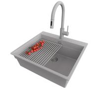 PRIMAGRAN Lavandino da Cucina al Mobile 60cm + Rubinetto, 58x53cm