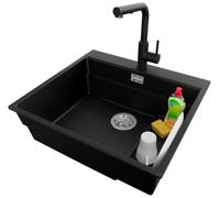 PRIMAGRAN Lavandino da Cucina al Mobile 60cm + Rubinetto, 58x53cm