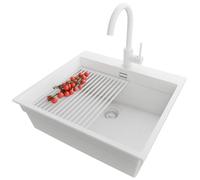 PRIMAGRAN Lavandino da Cucina al Mobile 60cm + Rubinetto, 58x53cm