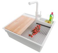 PRIMAGRAN Lavandino da Cucina al Mobile 60cm + Rubinetto, 58x53cm