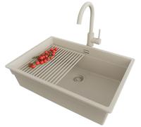 PRIMAGRAN Lavandino da Cucina al Mobile 70cm + Rubinetto, 66x47cm