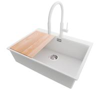 PRIMAGRAN Lavandino da Cucina al Mobile 70cm + Rubinetto, 68x50cm