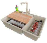 PRIMAGRAN Lavandino da Cucina al Mobile 80cm + Rubinetto, 78x53cm