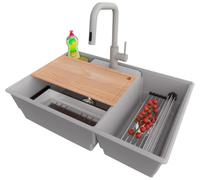 PRIMAGRAN Lavandino da Cucina al Mobile 80cm + Rubinetto, 78x53cm